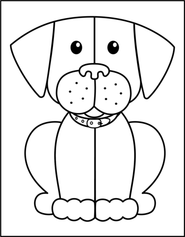 Romero Britto Dog Outline Coloring Page